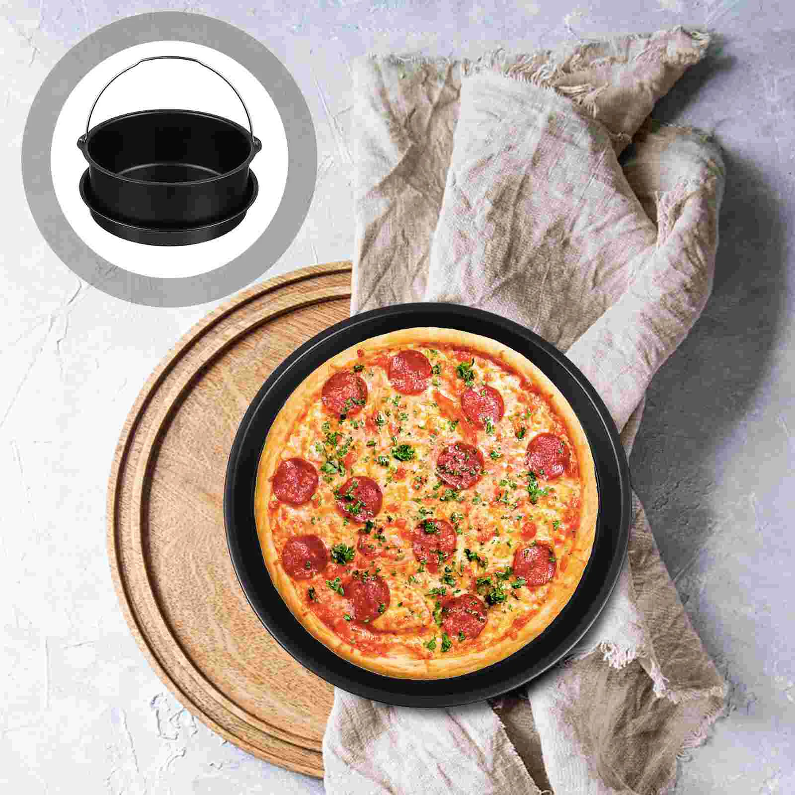 

Air Fryer Accessories Frying Pot Kit Pizza Tray Fried Basket Stainless Steel Baking Pans Oven
