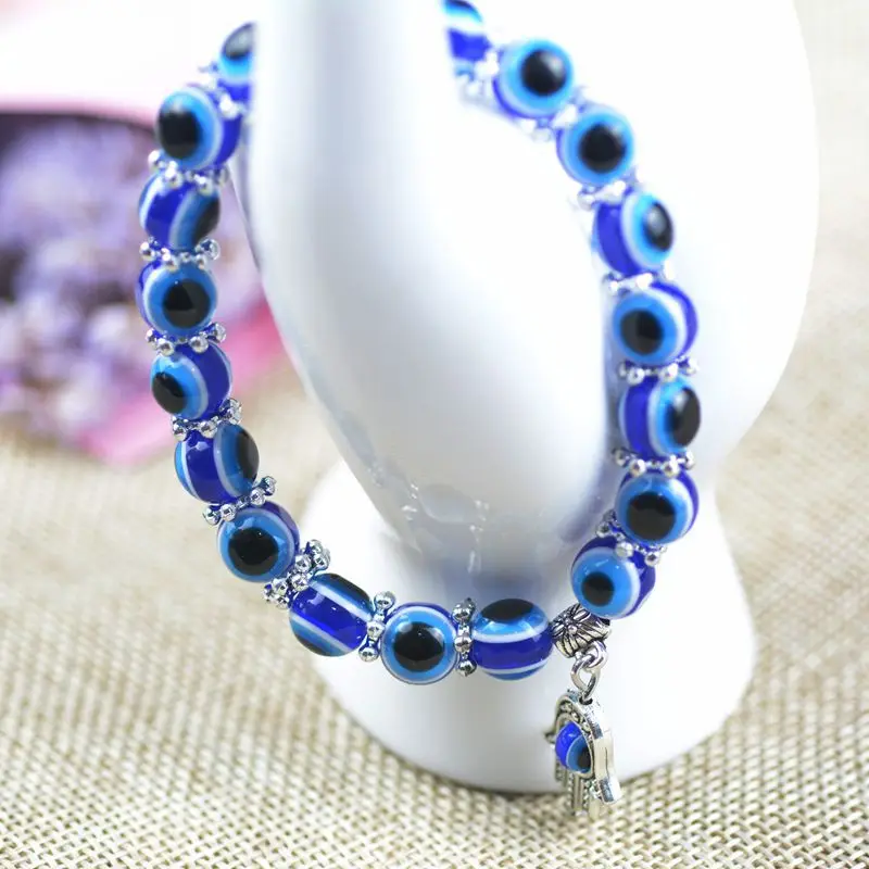 

Evil Eye Hand of Fatima Turkey Bracelets for Women Men Thousand Eyes Handmade Beads Pulsera Jewlery браслет