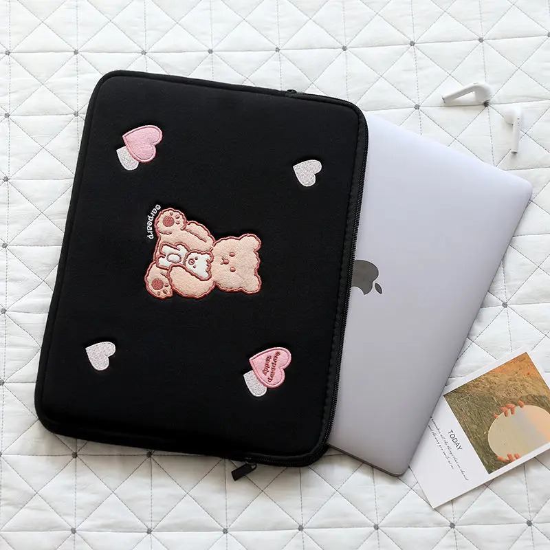 Сумка для ноутбука 12 13 14 15 дюймов с милым медведем чехол Macbook Ipad Air3 4 9 7 10 2 5 дюйма