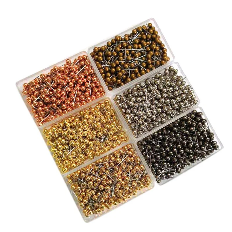 

1200 Pcs Map Tacks Push Pins, With Round Plastic Head And Steel Point Thumb Tacks Pin Office School With Plastic Box