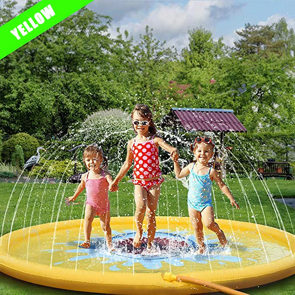 

Kids Inflatable Water Spray Mat Shark Outdoor Lawn Sprinkler Splash Playing Pad Games Beach Lawn Sprinkler Pads