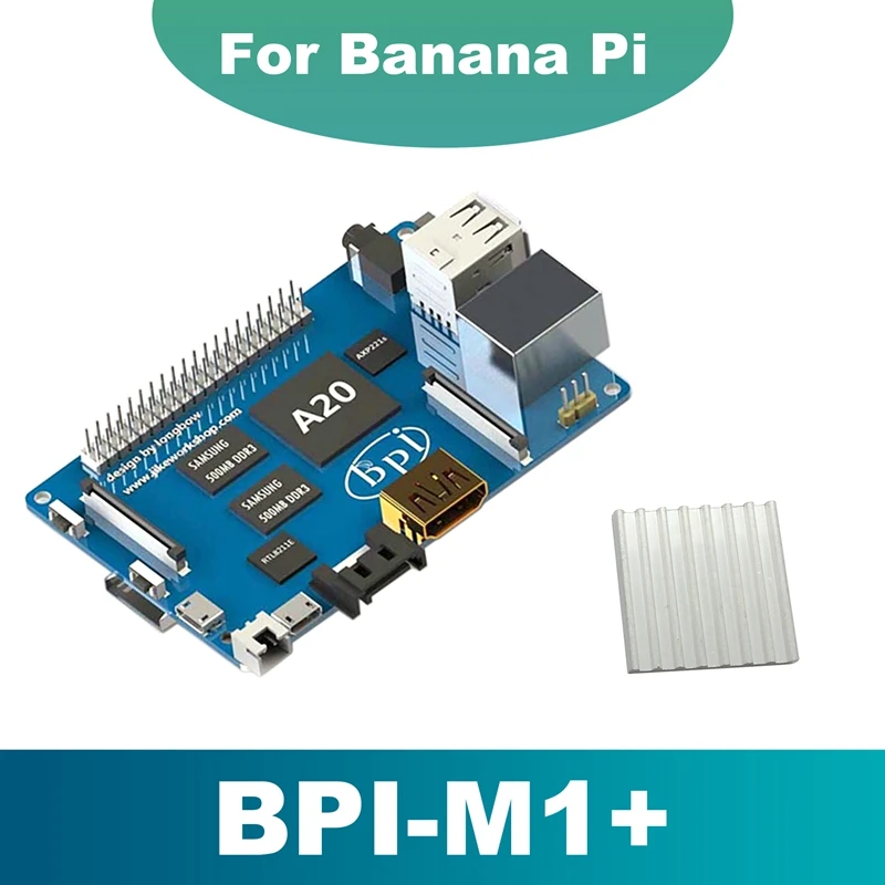 HOT-For Banana Pi BPI M1+Development Board+Heat Sink 1GB DDR3 WIFI Dual Core Chip With Antenna For Android Ubuntu Linux