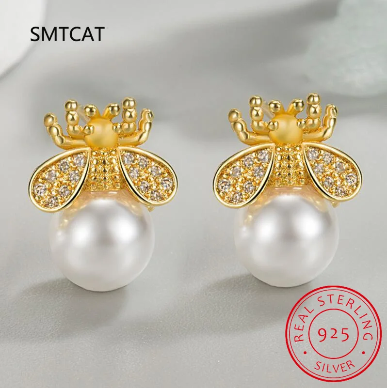 Новинка 2023 простые и роскошные женские серьги с жемчугом модный дизайн пчелиными