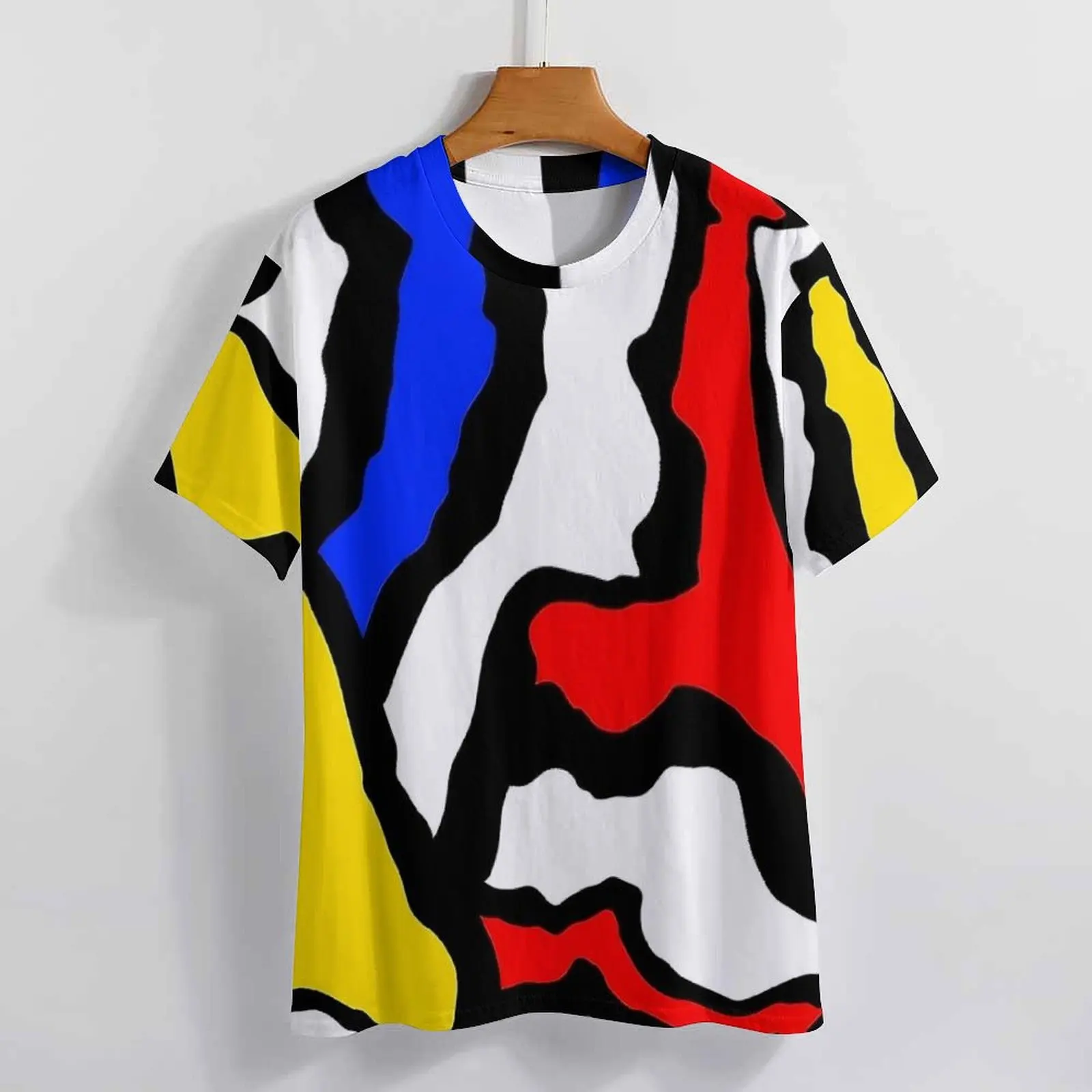 Футболка Mondrian в полоску красные желтые и синие новые футболки с короткими
