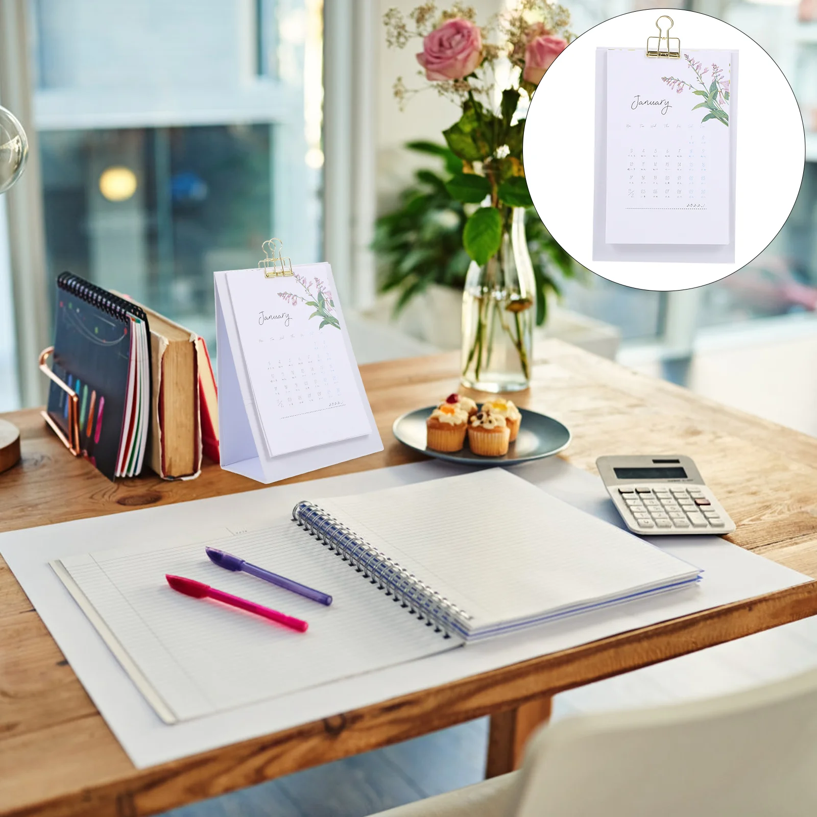 

Simple Style Table Calendar Indoor Use Desk Calendar Exquisite Note Calendar