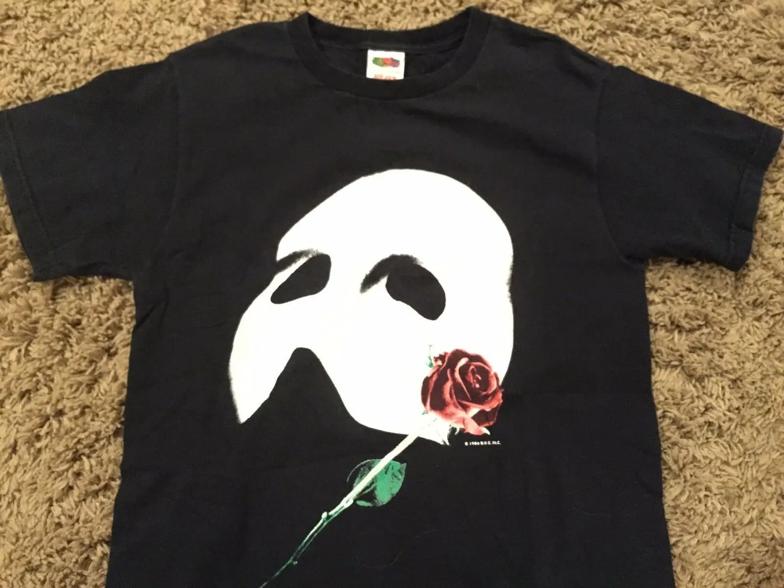 Фантом оперы винтажная бродвейская Официальная футболка для взрослых маленькая