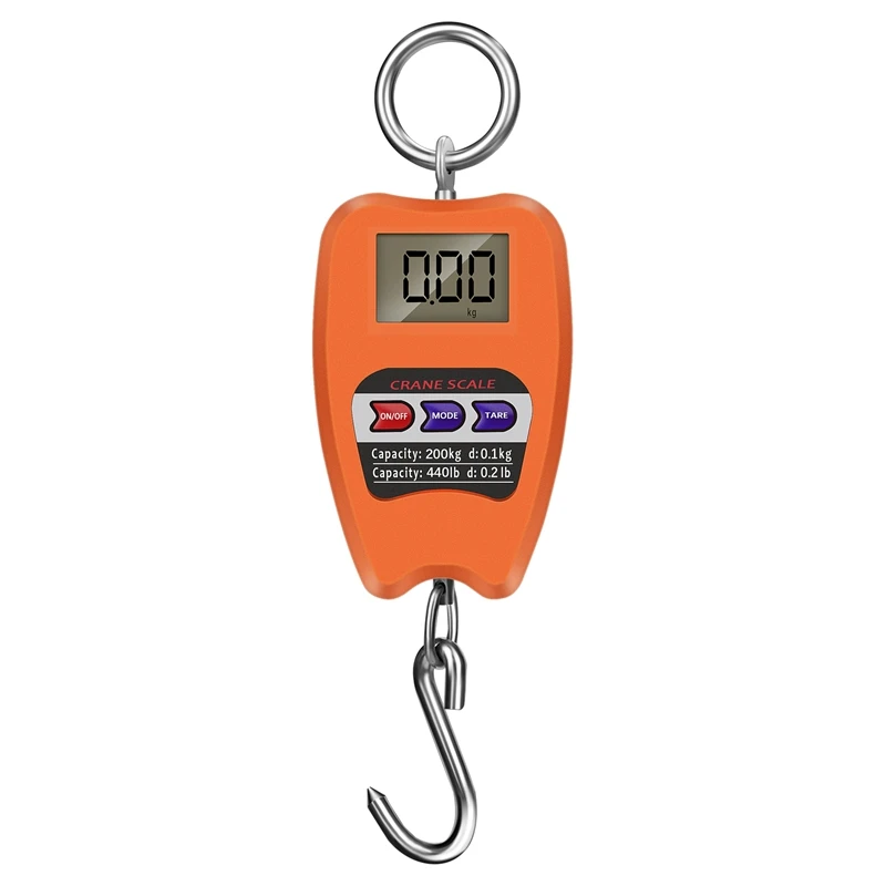 

Mini Crane Scale Weighing Digital Industrial Hanging Scale 200Kg/441Lb Heavy Duty Hanging Hook Scales