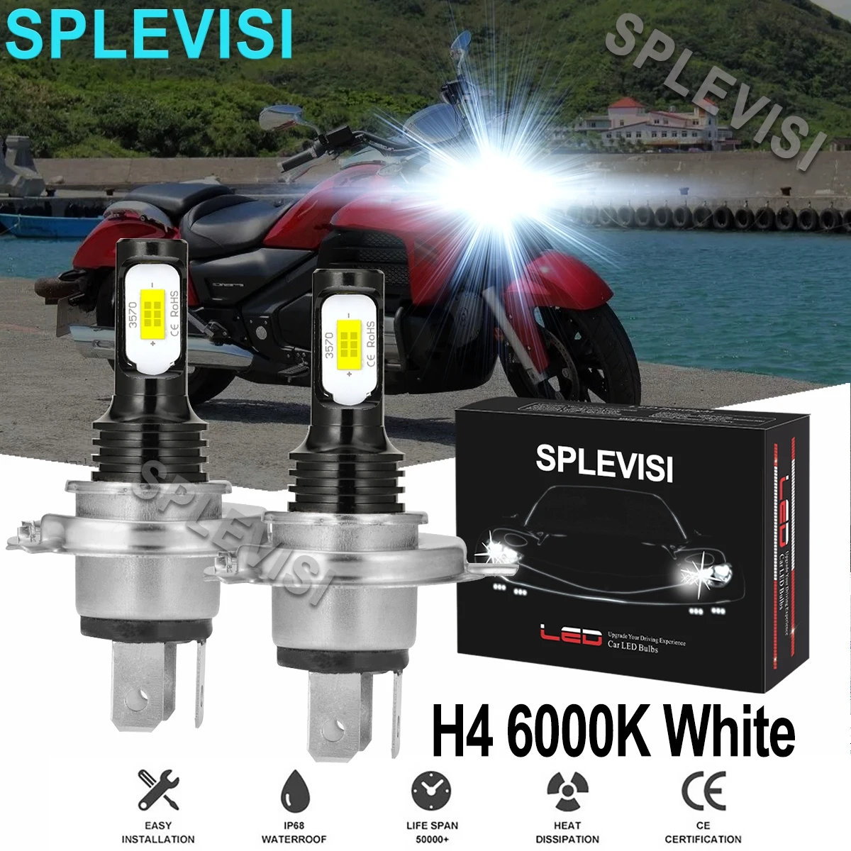 

2x 70W White LED motorcycle headlight For Honda Goldwing 1100 1981-1983 Goldwing 1500 1991-1997 GL1500 Goldwing 1988-1997