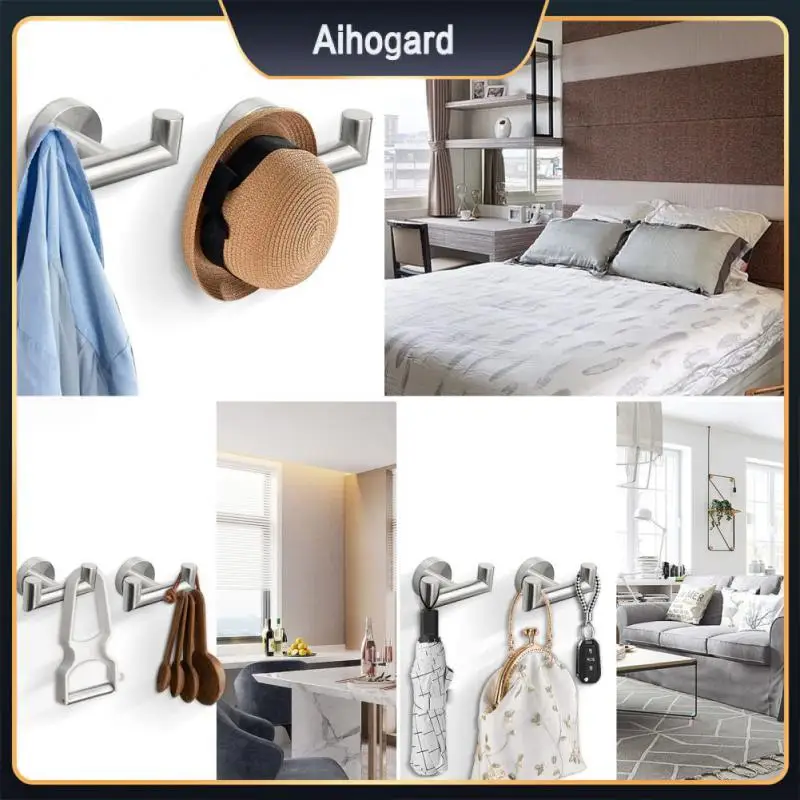 

Многофункциональные настенные крючки, бытовые нержавеющие Крючки для пальто из нержавеющей стали, крючки для хранения с двойным крючком