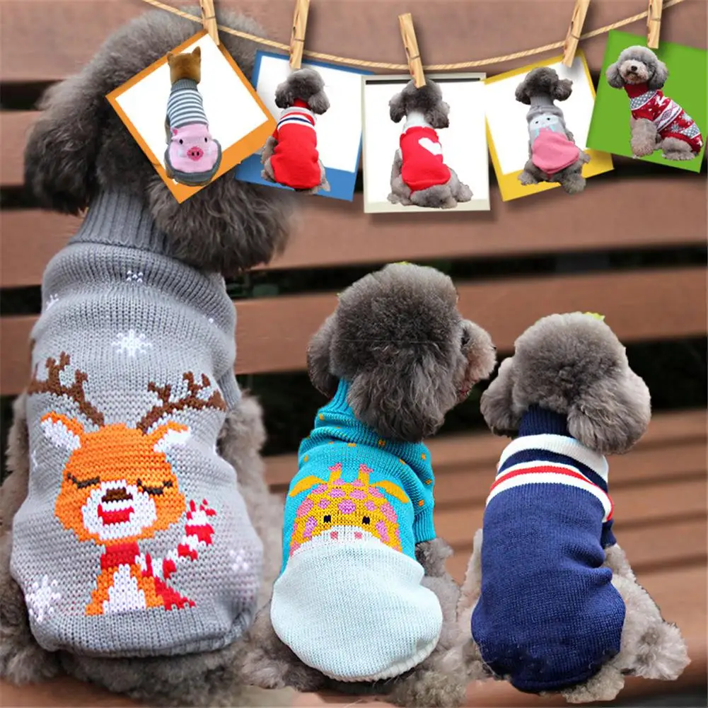 Winter Pet Knitted Sweater Warm Dog Clothing For Cats Chihuahua York Dog Clothes Puppy Winter Clothes Costume Coat Vest Jacket