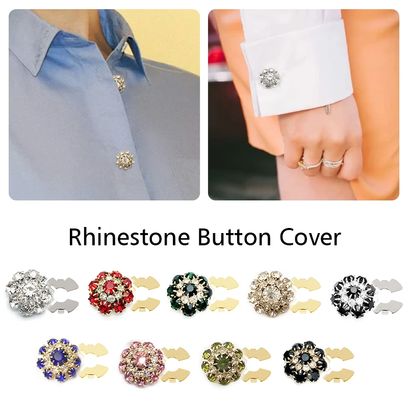 Медные чехлы на пуговицы со стразами | AliExpress