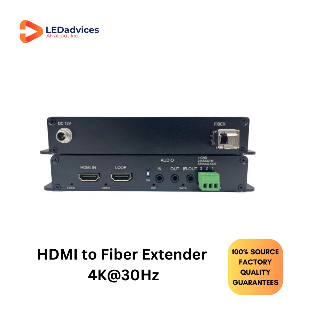 HDMI-Волоконный удлинитель 4K @ 30Hz с добавлением аудио портов 1TX 1RX