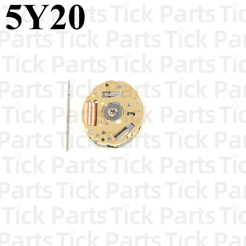 Новый оригинальный механизм Miyota 5Y20 кварцевые часы золотой с 2 стрелками