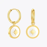 enfashion circle glitter dangle earrings for women gold color earings stainless steel 2021 fashion jewelry party oorbellen e1216