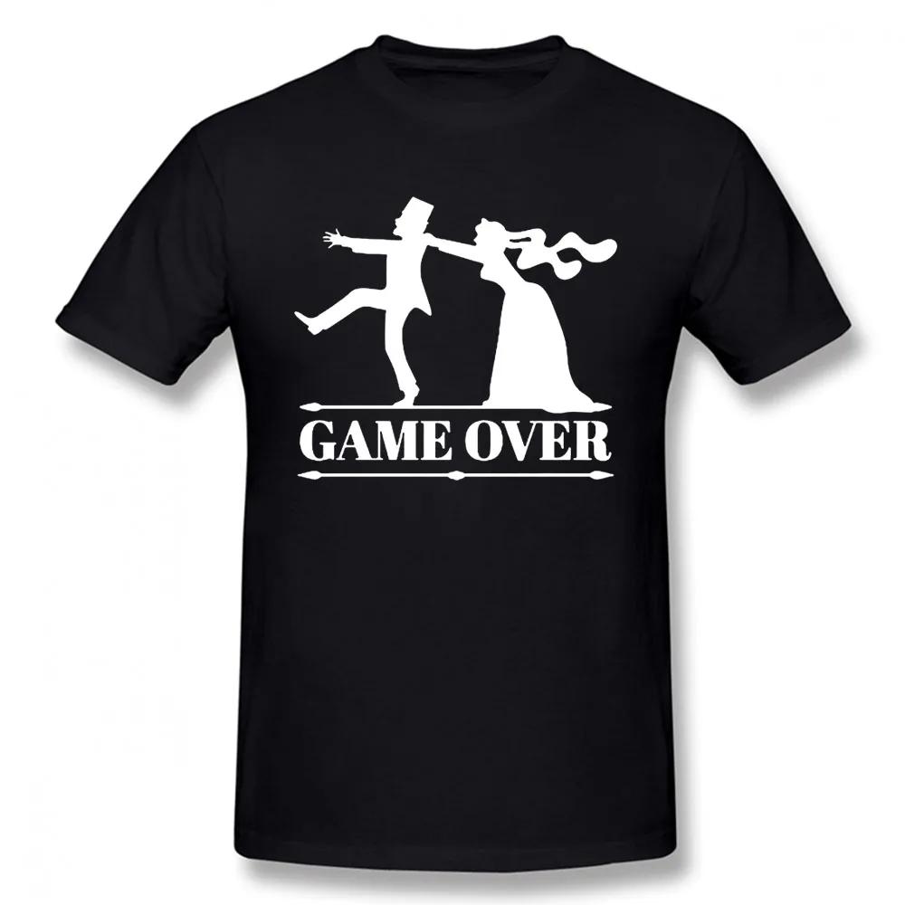 

Game Over Bride Groom Bachelor Party T Shirt Funny Tshirt Mens Clothing Short Sleeve Camisetas T-shirt