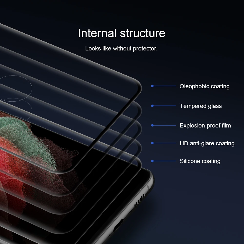 Защита экрана Nillkin 3D CP + MAX для Samsung Galaxy S21 ультратонкое покрытие закаленное стекло