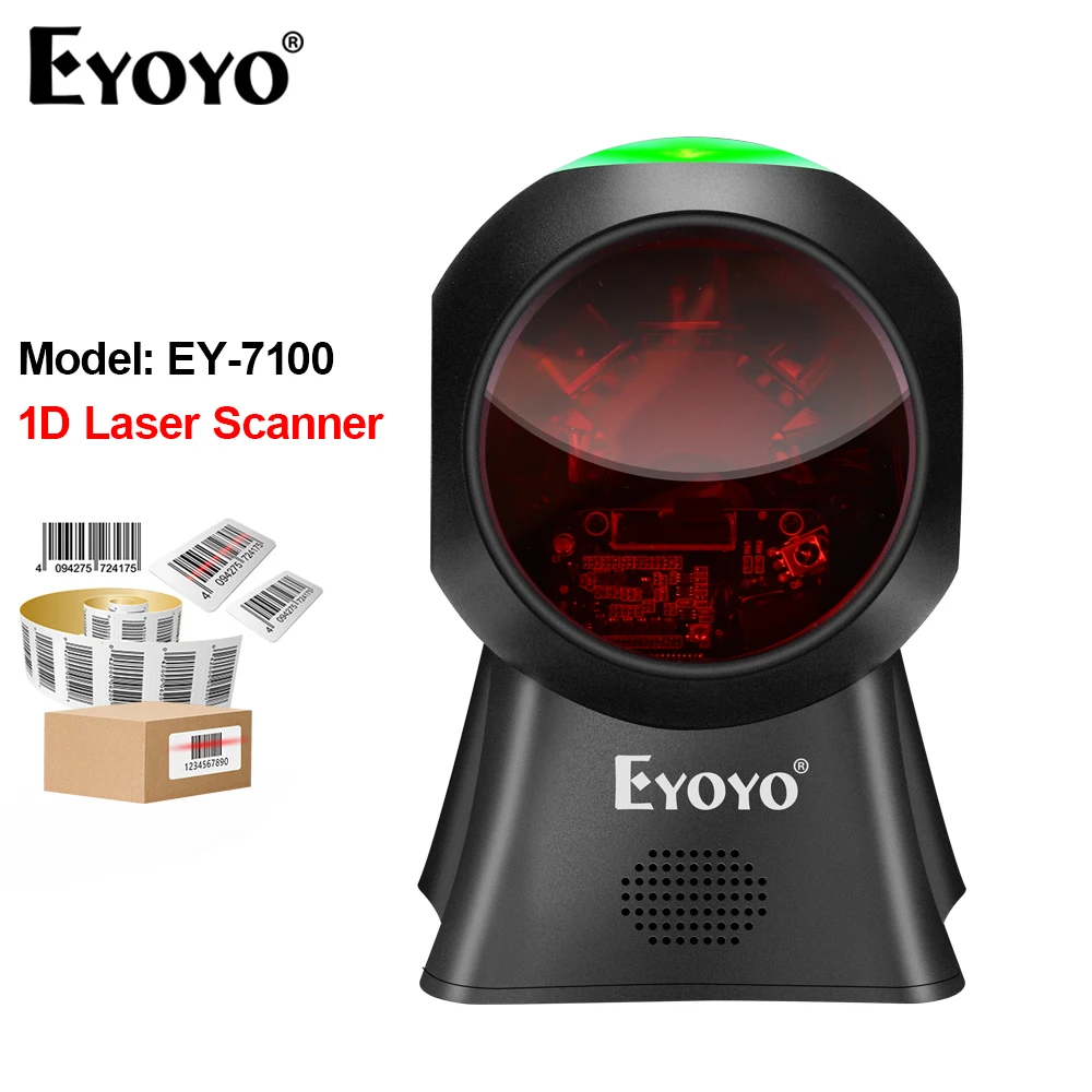 

Eyoyo 1D USB Wired Platform Barcode Reader Hands-Free Desktop Bar Codes Scanner Auto-Sensing Scanning For Library Retail Store