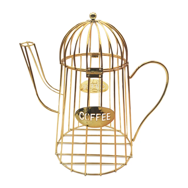 

Hollowed Coffee Capsule Storage Basket,Coffee Cup Shaped Fruit Coffee Pod Organizer Holder for Home Cafe Hotel Golden