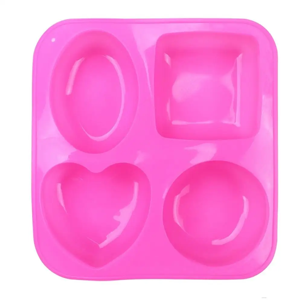 

COOKNBAKE Oval silicone mold for Cake Bakeware heart shape handmade soap Round jelly pudding tray bread pastry form 4 hole
