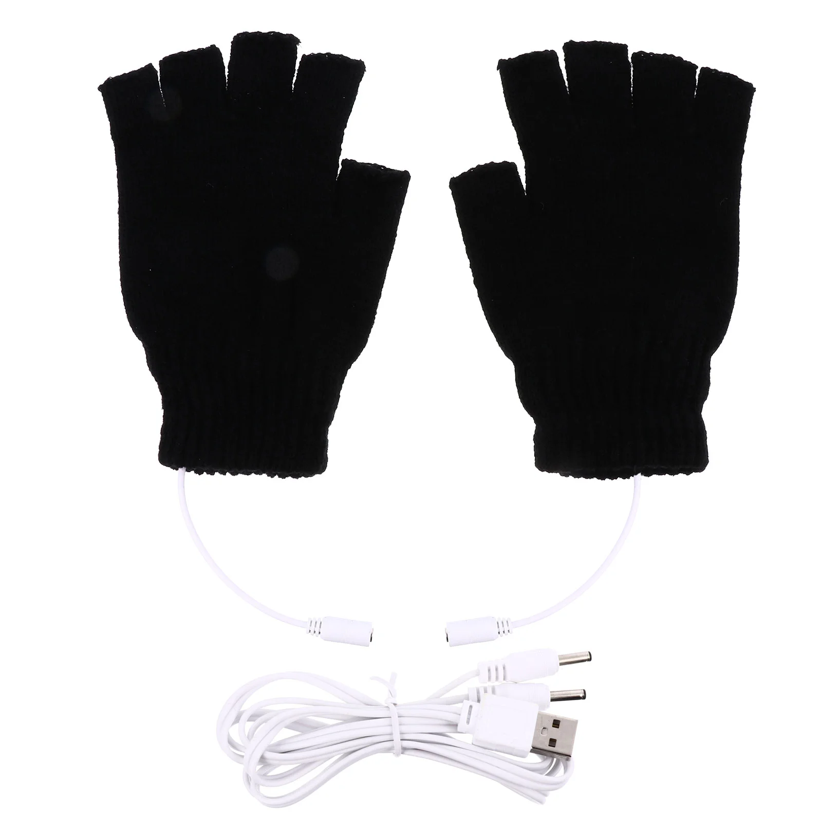 

Gloves Heated Winter Electric Heating Warmer Mitten Fingerless Hand Usb Thermal Typing Finger Half Weather Coldhands Woolen