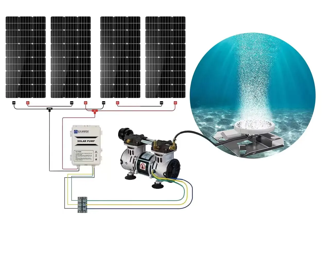 

DC12V solar air pump solar aeration pump 24v fishpond aerator pump for pond air solar aerator