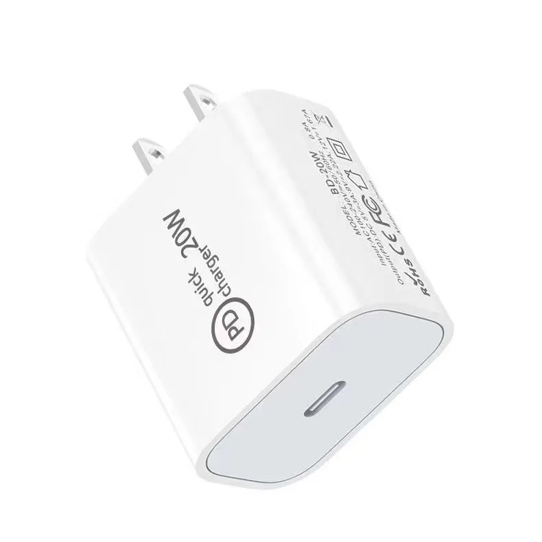 Фото 20-ваттное настенное зарядное устройство USB-C, адаптер быстрой зарядки PD, компактный однопортовый блок питания USB-C для дома, офиса и путешествий. №2
