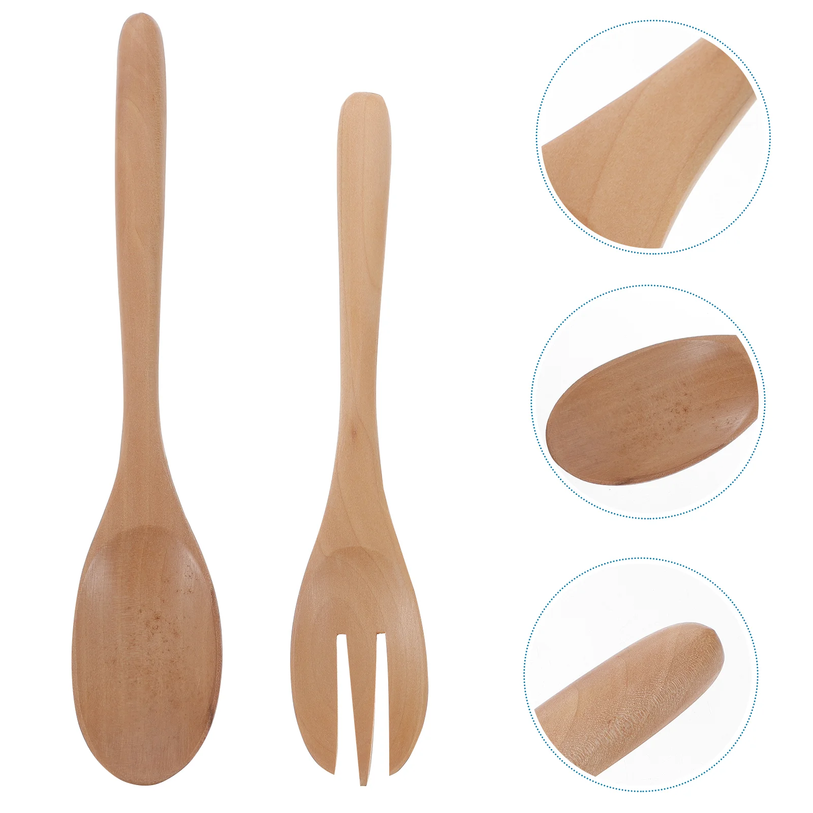 

Salad Spoon Fork Serving Utensils Spoons Wooden Tongs Wood Dinner Mixing Set Servers Bamboo Hands Cooking Appetizer Dessert