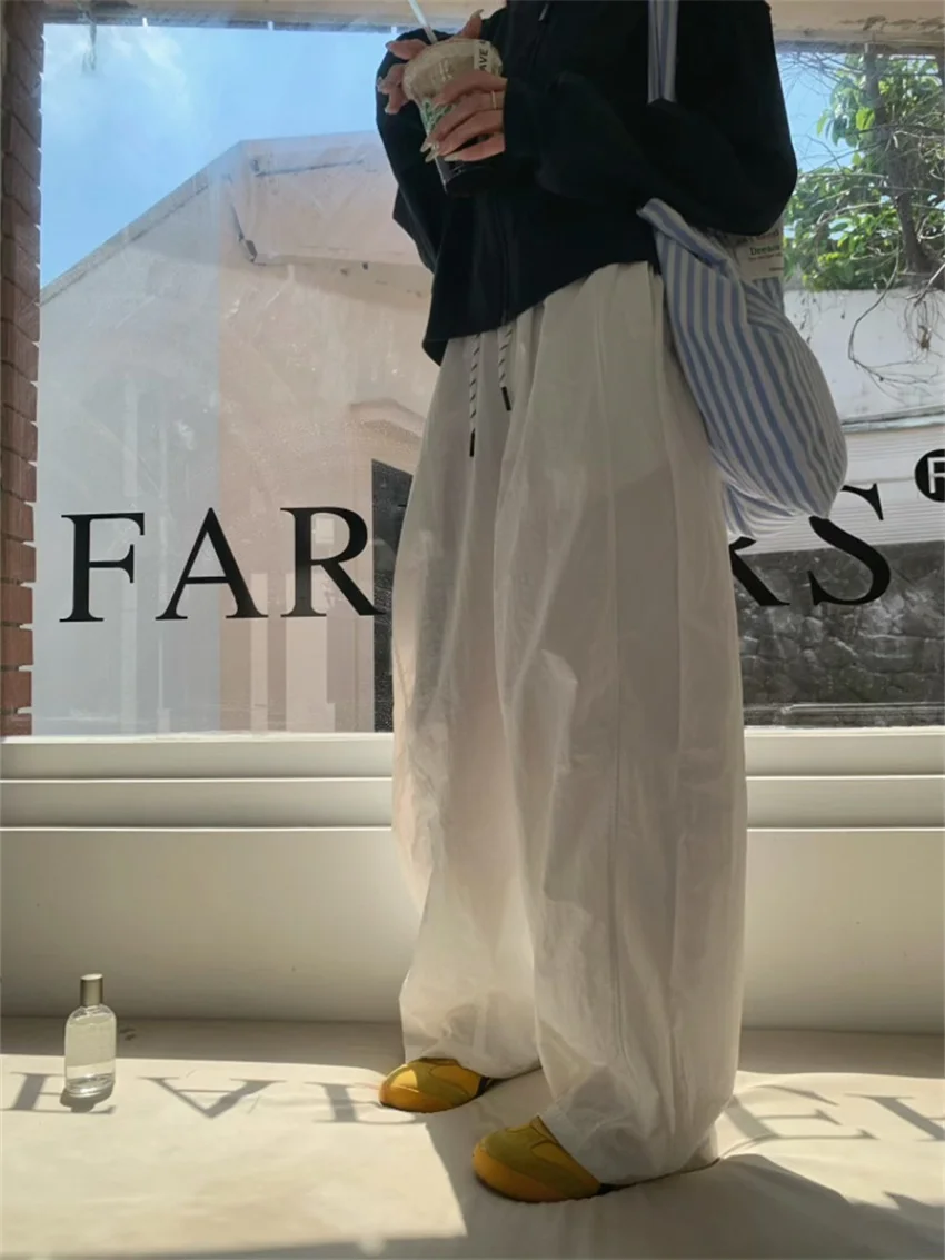 Брюки женские солнцезащитные с широкими штанинами завышенной талией