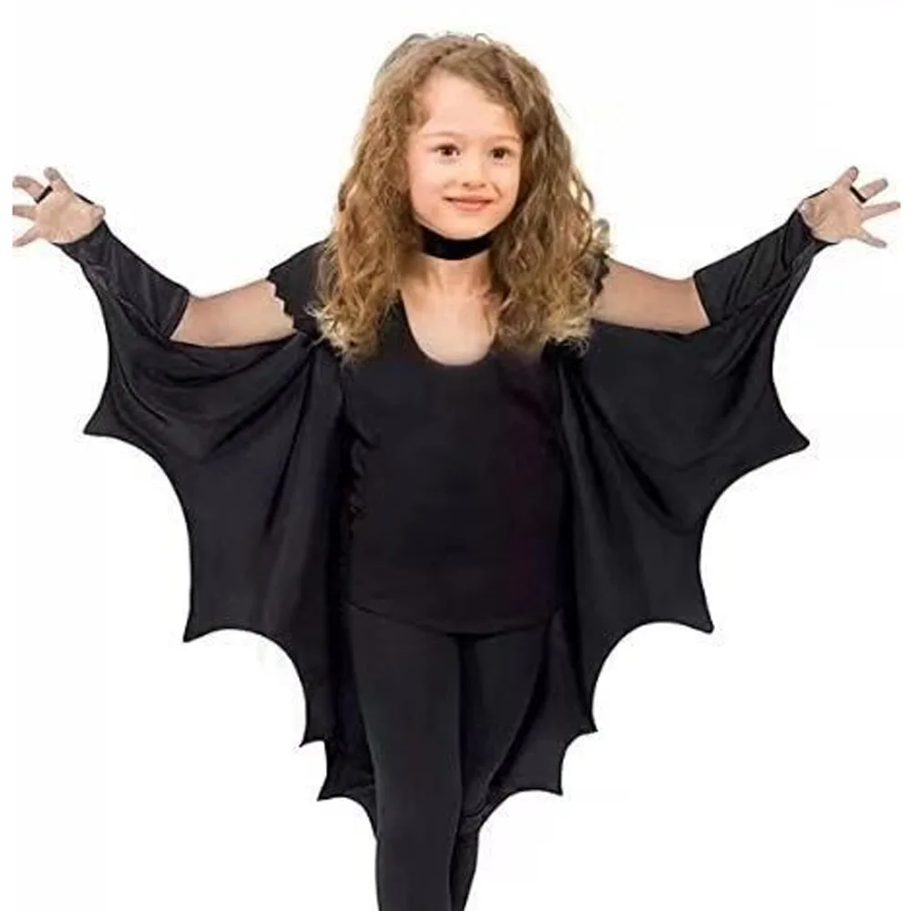 

New Halloween Cape Bat-Shaped Cape Sleeve One Piece Black Cape Set