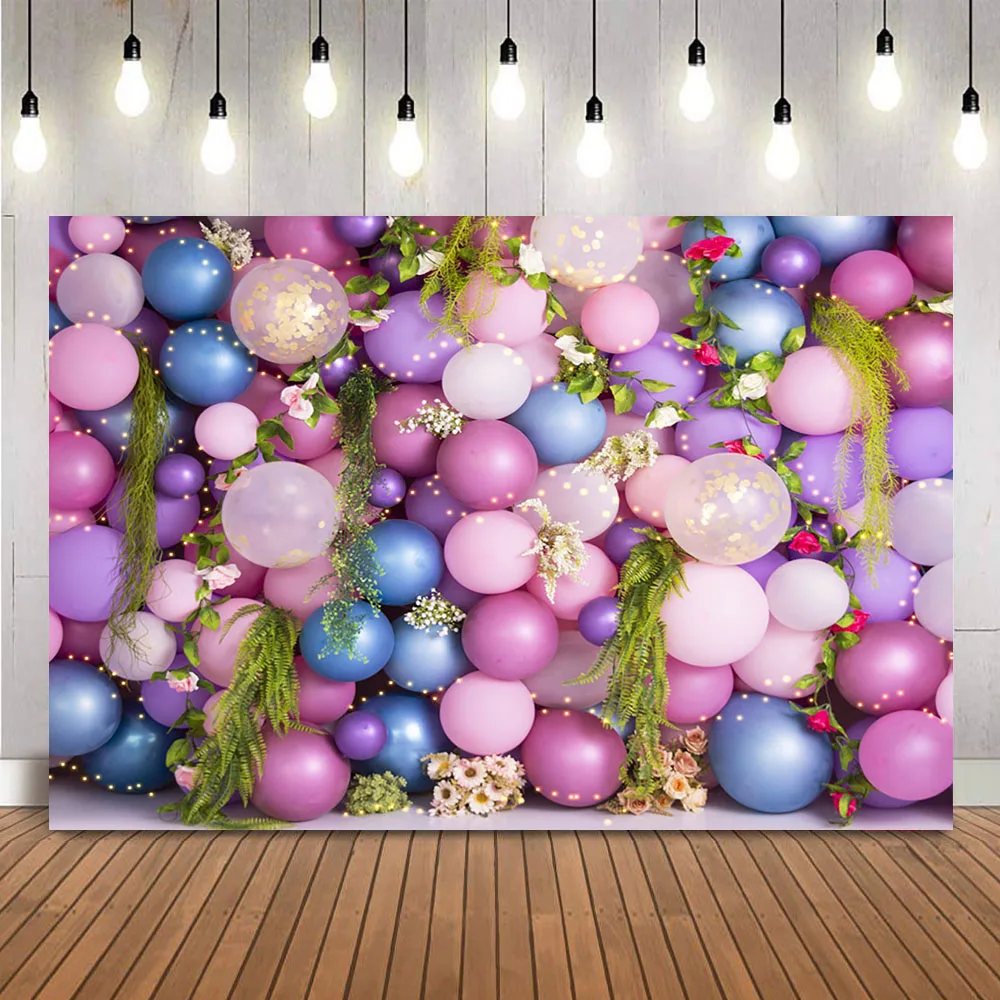 

Colorful Balloon Wall Background for Photography Child Kids Portrait Photo Booth Backdrop Cake Smash Birthday Banner Decorations
