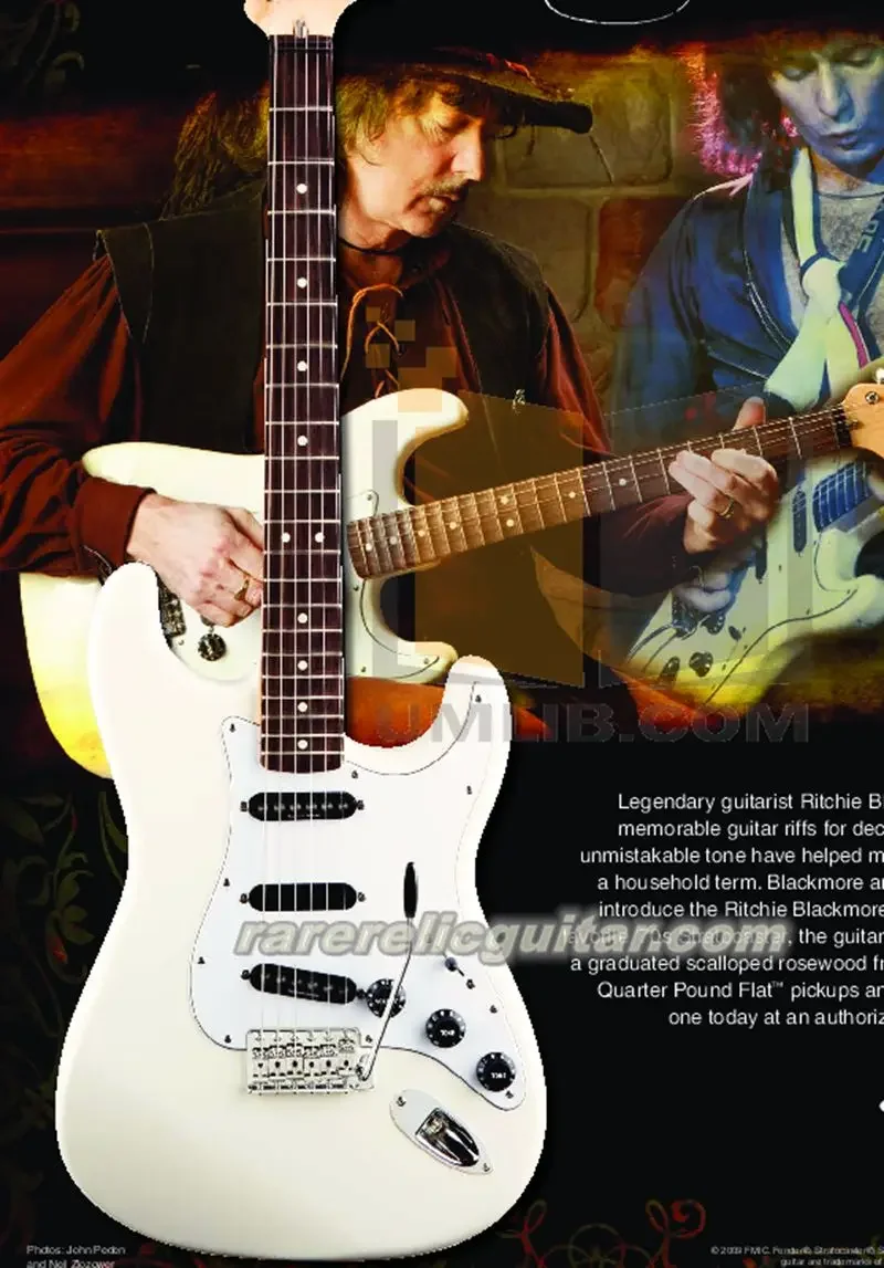 В наличии Blackmore кремовая белая электрическая гитара фестончатая доска из