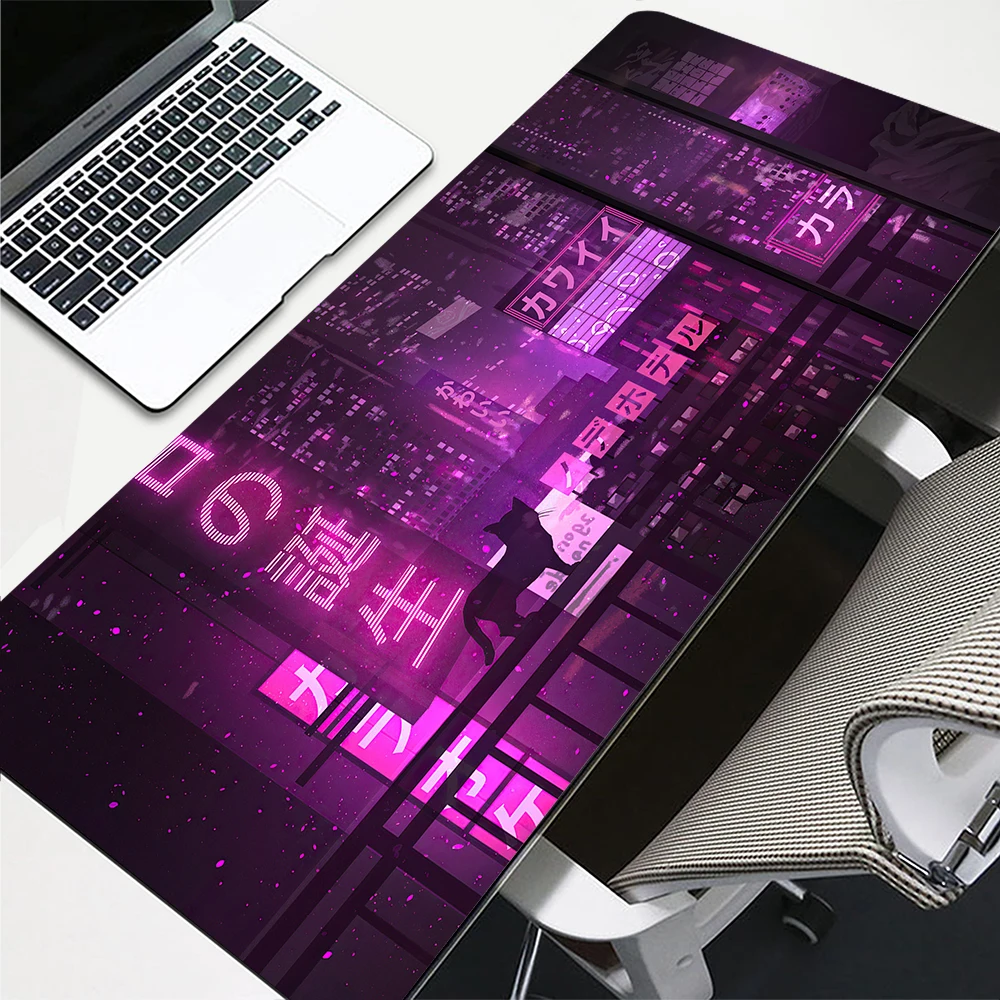 

Japanese Style Neon City Mouse Mat Mouse Pad Large Desk Mat Gamer Mat Keyboard Pads Gaming Accessories Mousepad 100x50cm XXXL
