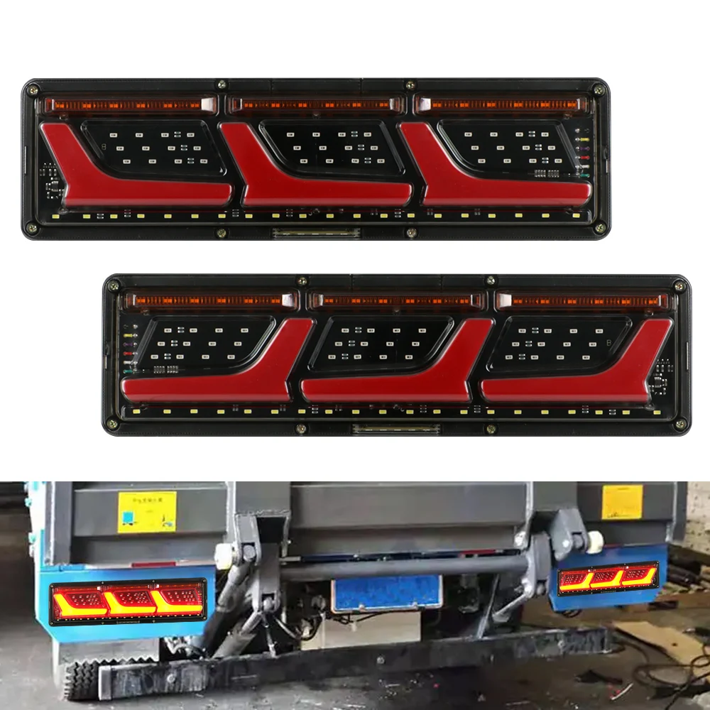 

Turn Indicators 24V Truck LED Tail Light A Pair Rear Brake Stop Lamp Waterproof Warning Lights For Trailer Car Truck