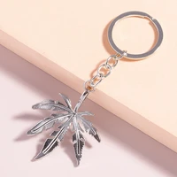 new alloy maple leaf keychain for car key women men diy handbag pendants key rings diy jewelry crafts accessories