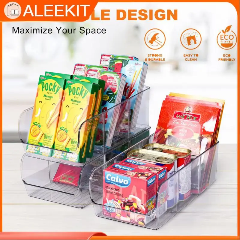 

Pet Compartment Storage Box Divided High Quality Refrigerator Storage Box 2023 Open Front Adjustable Storage Box Transparent