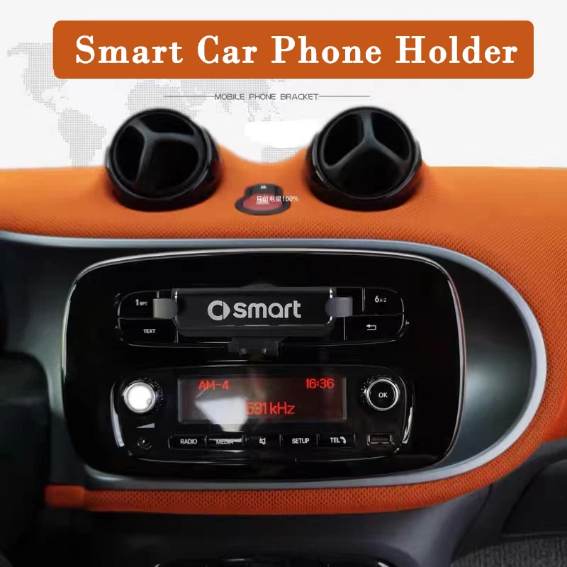 

Car Gravity Charging Navigation Mobile Phone Holder For Mercedes Smart 451 453 Fortwo Forfour Interior Modification Accessories