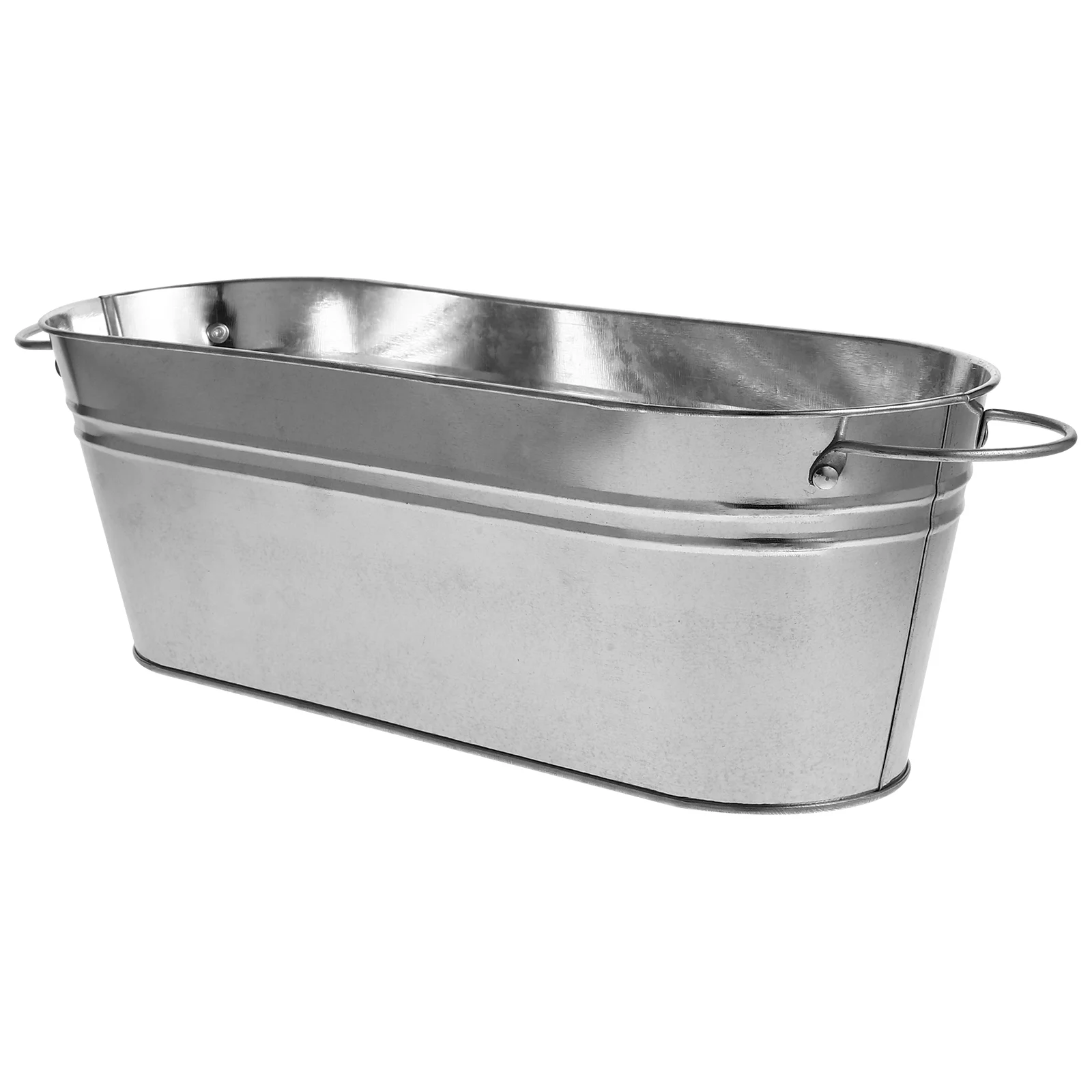 

Vintage Planter Flower Pot Iron Tub Garden Metal Tin Bucket Rustic Country Style Oval Garden Flower Vases Succulent Container