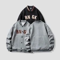 2021 new mens baseball jackets spring autumn warm cotton casual fashion stand collar coat windproof streetwear jacket