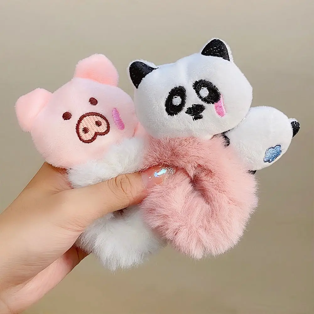 

Заколка для хвоста плюшевая лягушка панда кроличьи волосы аксессуар для волос в Корейском стиле резинка для волос головные уборы для девочек резинки для волос