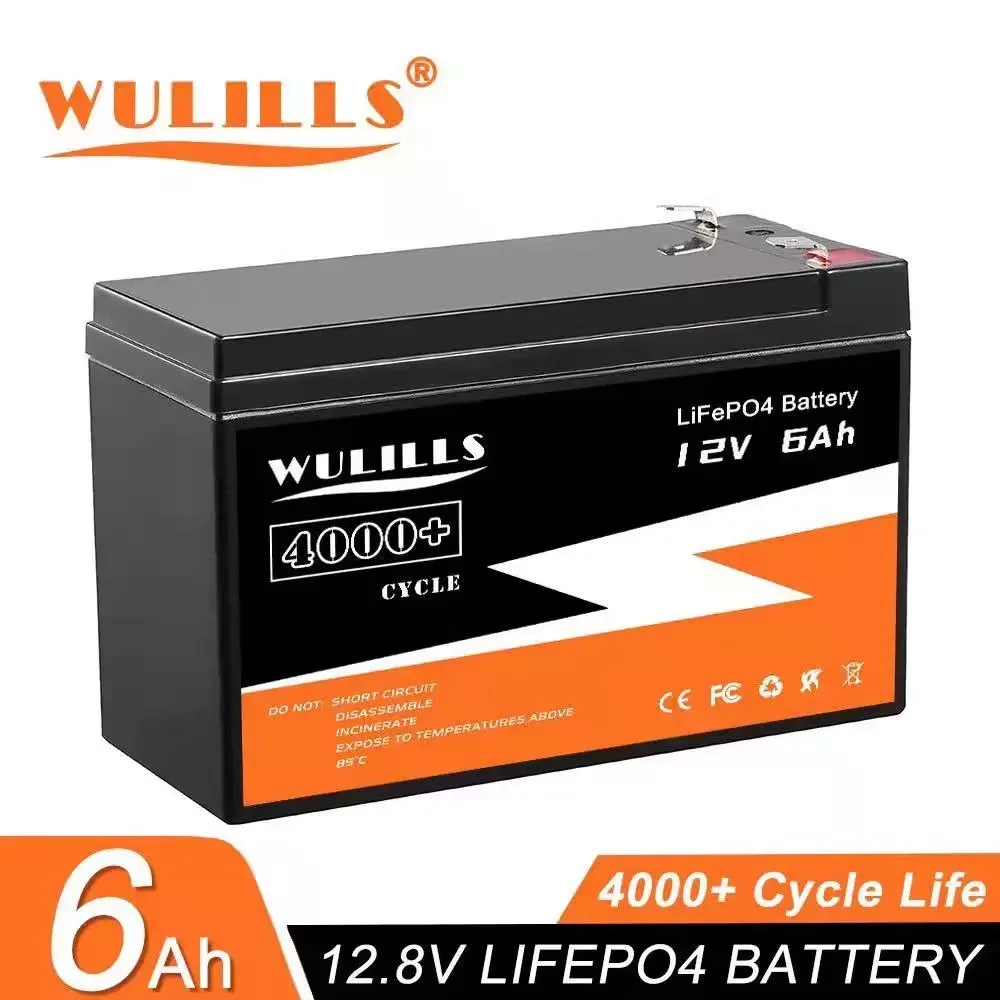 

Литий-железо-фосфатная аккумуляторная батарея WULILLS, 12 В, 6 Ач, для детей, скутеров, лодок, моторов без НАЛОГА