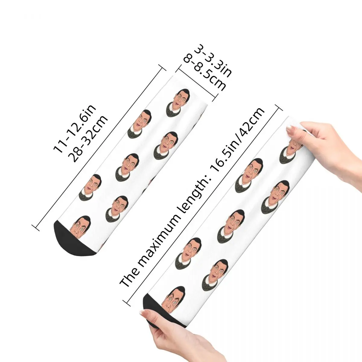 Носки с плакатом Mr Bean чулки высокого качества в стиле Харадзюку всесезонные