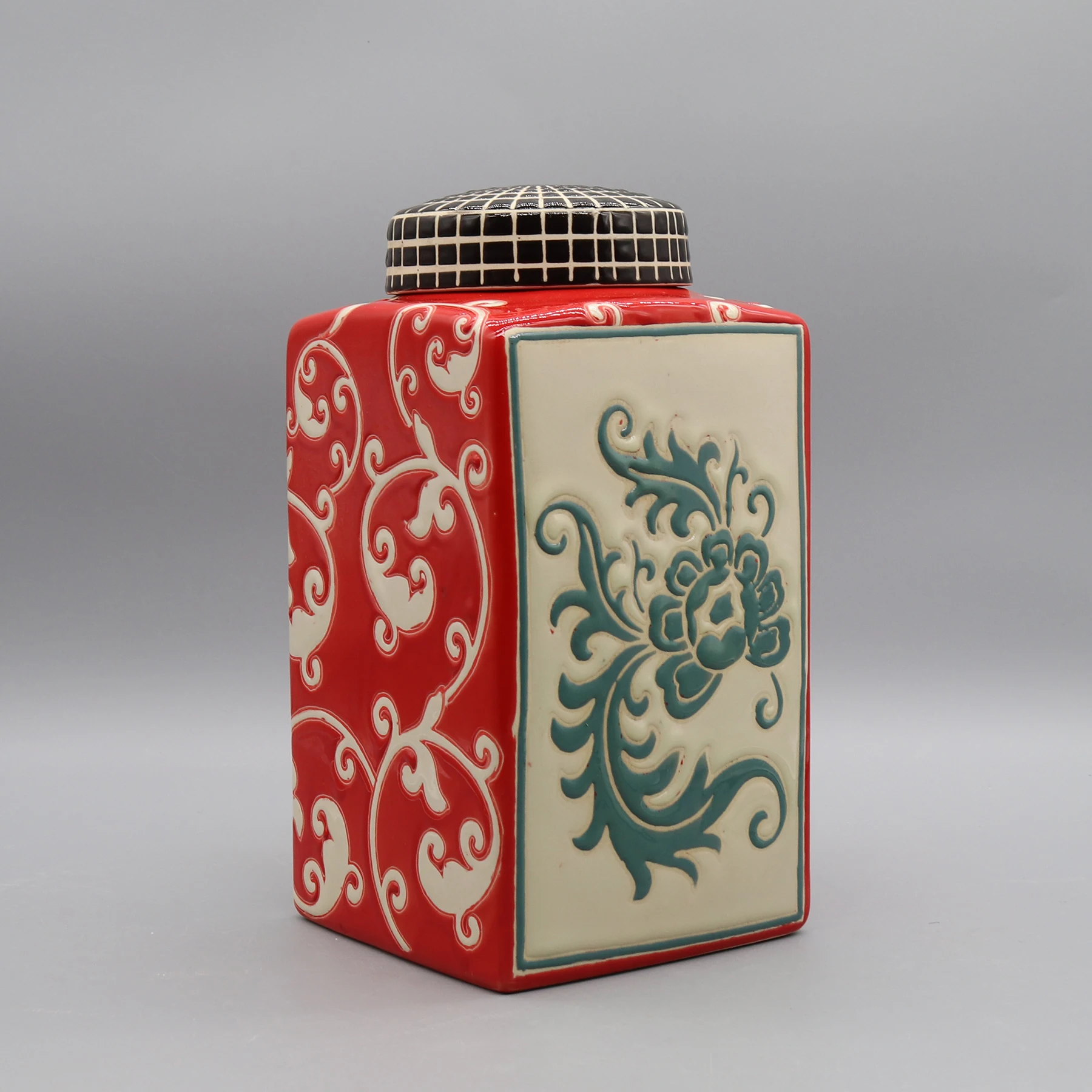 

Ceramic Jar, Square Pot, Flower Vase