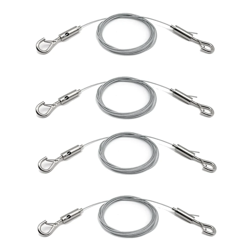 

4 Pack Adjustable Picture Hanging Wire Heavy Duty Supports 50 Lbs Hanging Hardware, 2M X 1.5Mm Stainless Steel Wire Rope