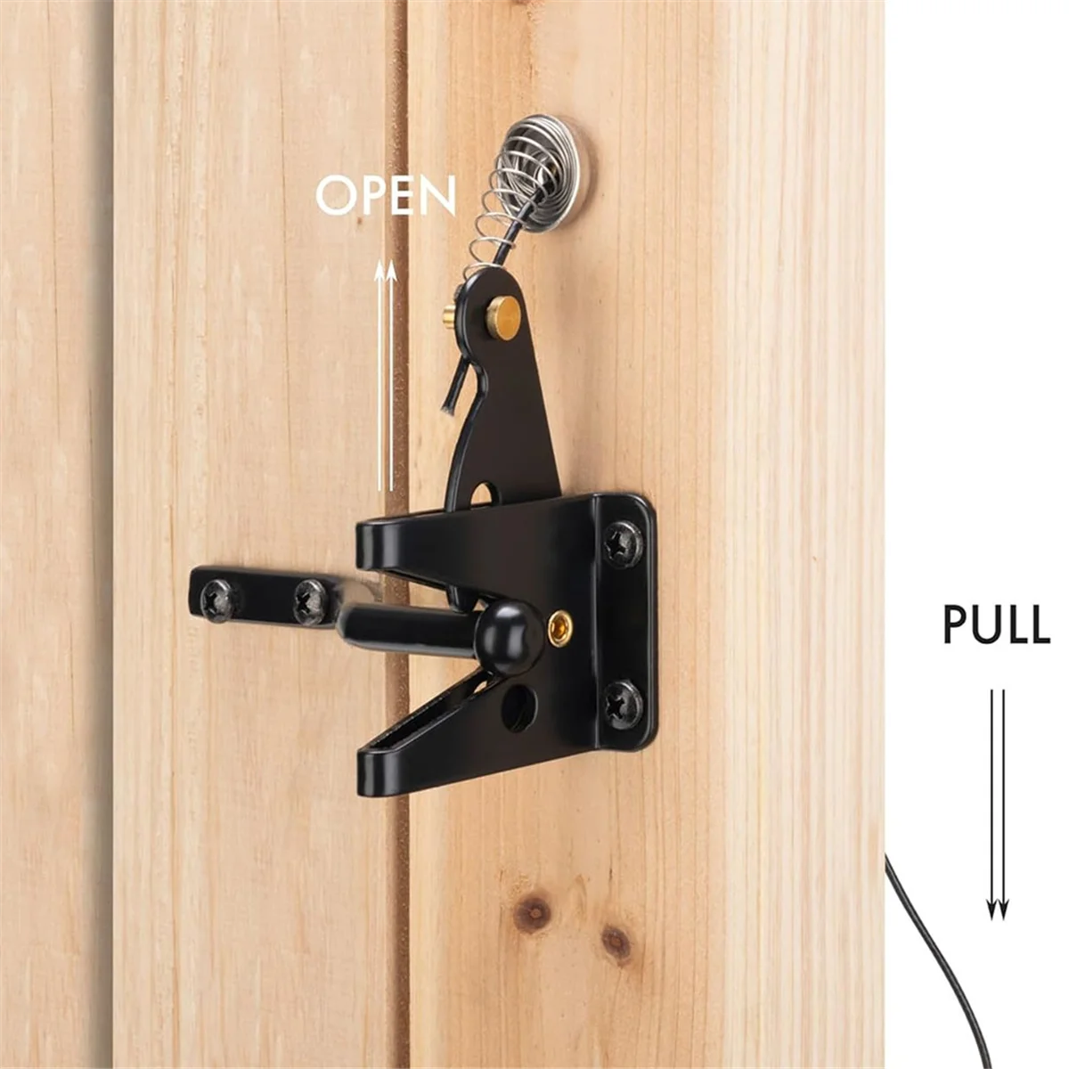 

Самоблокирующаяся защелка для ворот AAAL для деревянного забора, сверхмощный стальной пружинный трос, фурнитура для ворот, замок для ворот для сада