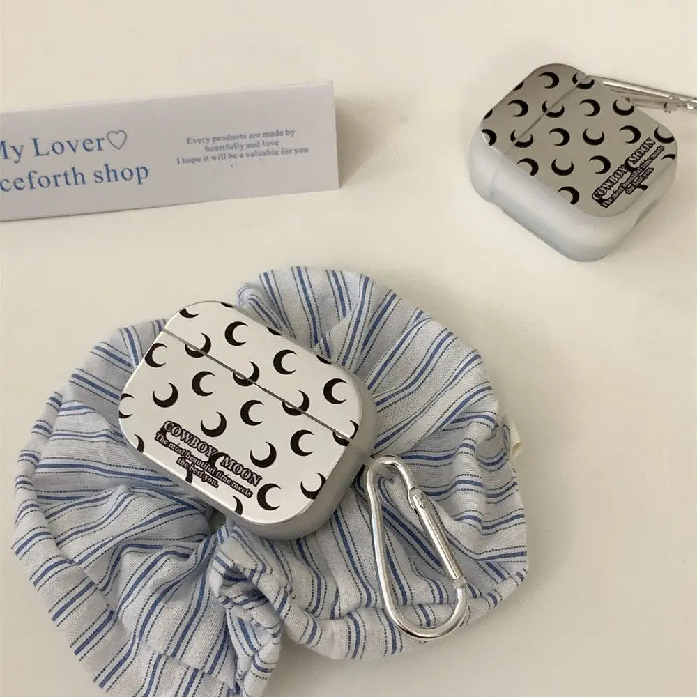 

Серебристый чехол с полумесяцем для AirPods 1 2 3 AirPods Pro 2