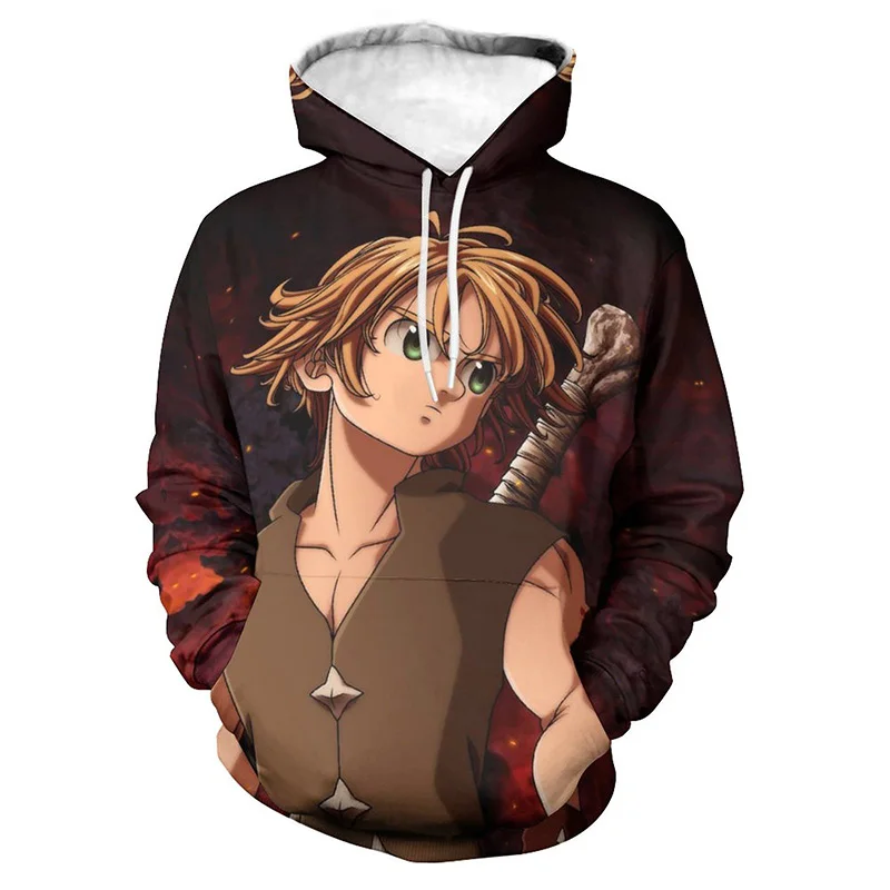 

Cartoon The Seven Deadly Sins Hoodies Children 3d Prined Nanatsu no Taizai Sweatshirt Casual Long Sleeve Pullover Men Clothes