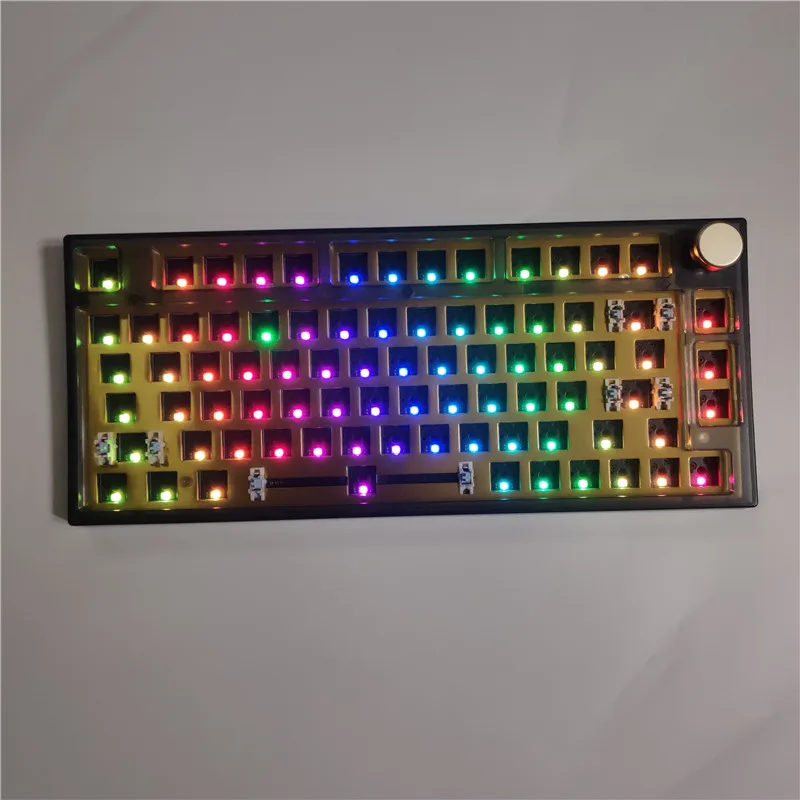 RGB Bluetooth 5 0 Keydous NJ80 AP KIT клавиатура Hotswap 2 4G Беспроводная механическая с горячей