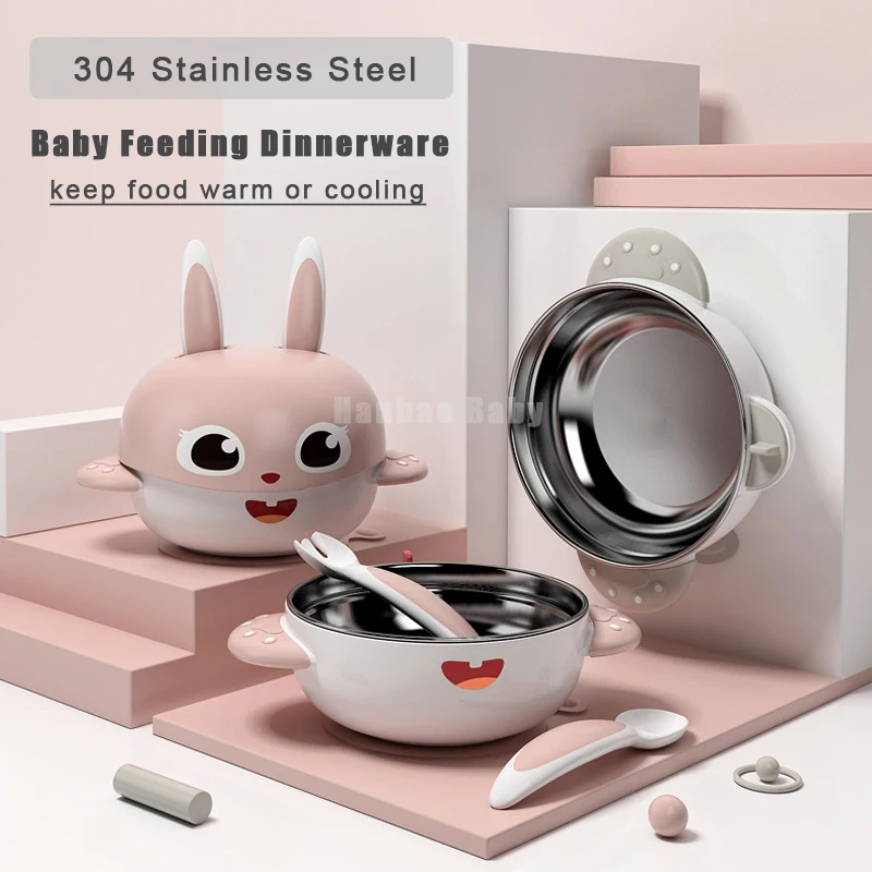 Baby Stainless Steel Food Bowl Food Grade Complementary Feed