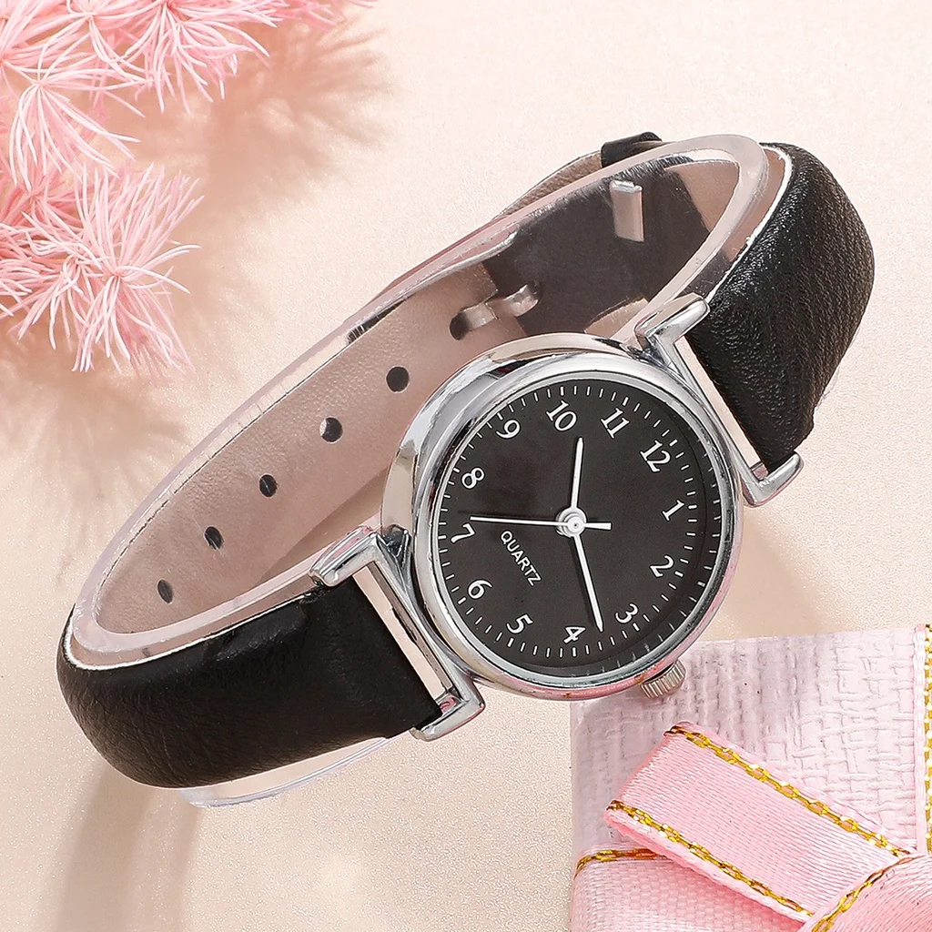 4 шт./комплект женские кварцевые часы с круглым циферблатом |