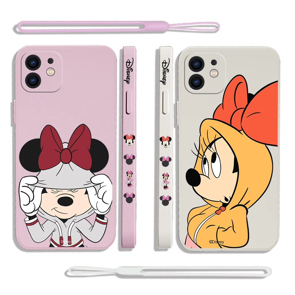 

Disney Mickey Minnie Phone Case For Xiaomi Redmi Note 11 10A 10 10S 9 8 7 Pro Plus 10C 9A 9C 9T 4G 5G Cases With Lanyard